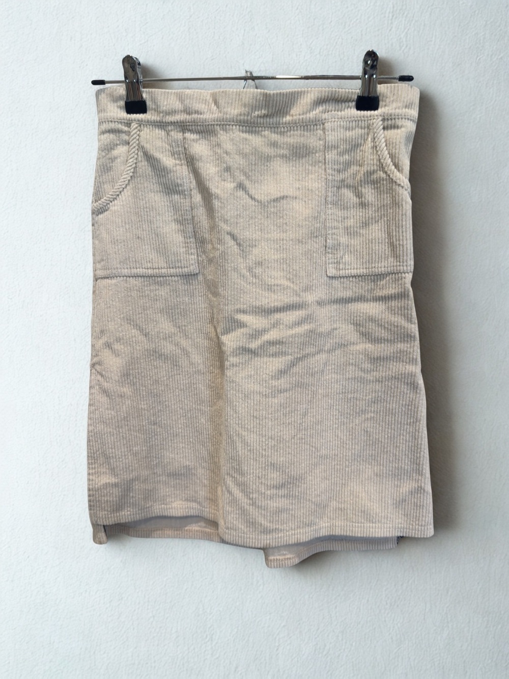 POL Beige Ribbed Mini Skirt